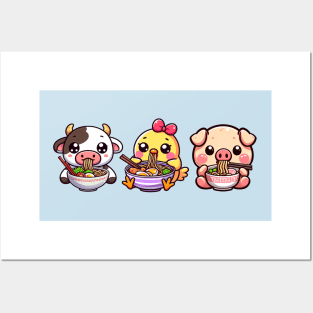 Anime Kawaii Farm Animals Posters and Art